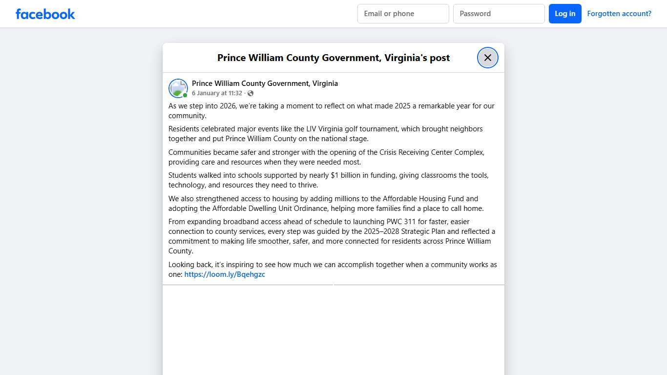 As we step... - Prince William County Government, Virginia Facebook