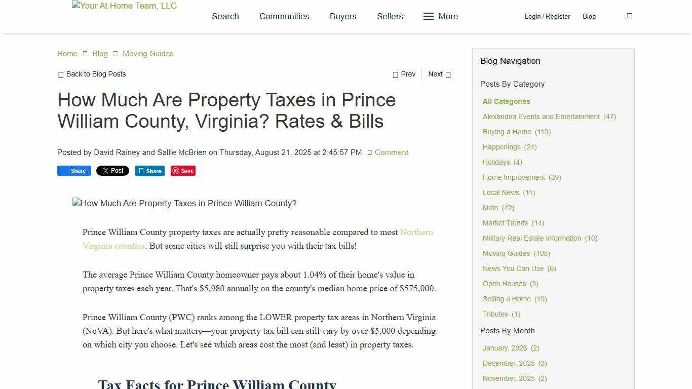 How Much Are Property Taxes in Prince William County, VA?