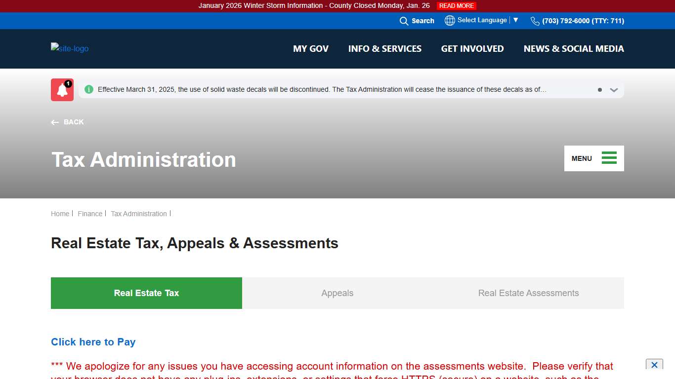 Real Estate Tax, Appeals & Assessments